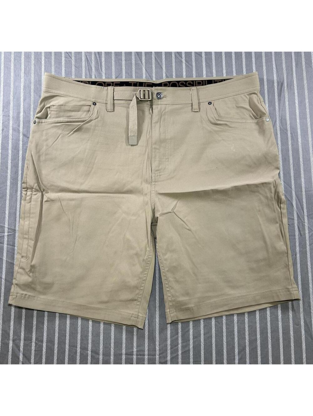 Gerry Men’s 40 On The Go Adventures Shorts Stretch Flat Front Hiking Oak Tan